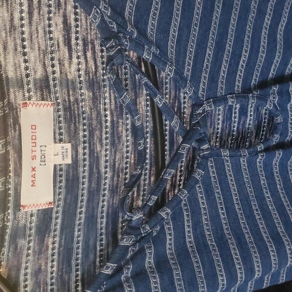 Max‎ Studio Long Sleeve Tie Neckline Sz L Dress - Picture 4 of 9